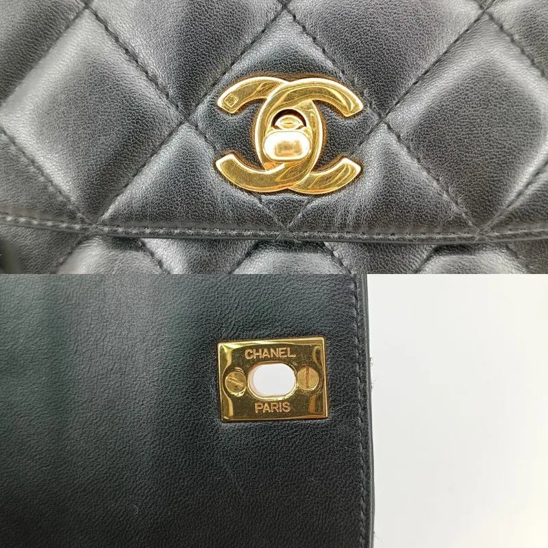js503-chanel-vintage-black-lambskin-quilted-flap-bag