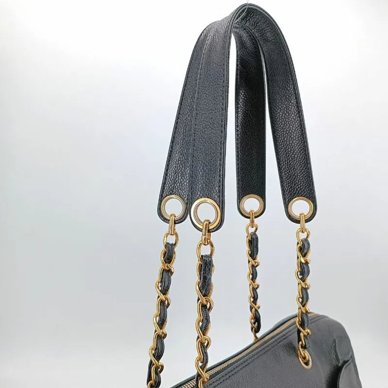 jah159-chanel-vintage-black-caviar-leather-embossed-logo-tote-bag