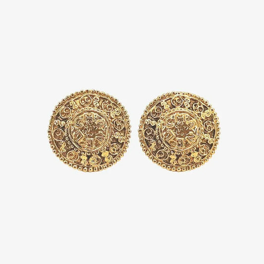 js480-chanel-vintage-round-gold-plated-clip-on-earrings