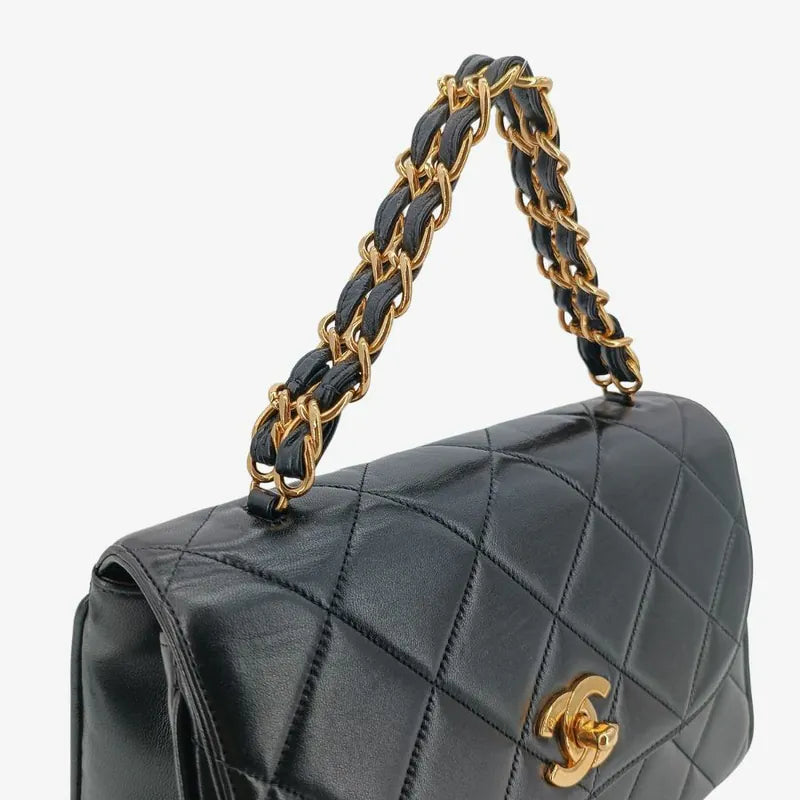 rb597-chanel-vintage-black-lambskin-quilted-flap-handbag