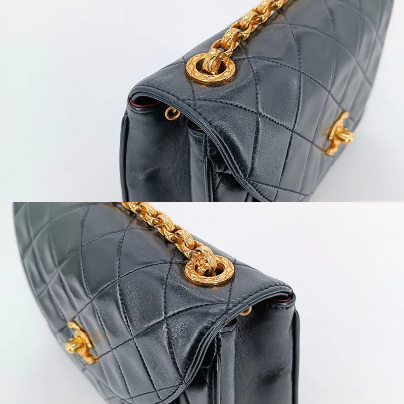 jah178-chanel-vintage-black-lambskin-gold-chain-flap-bag