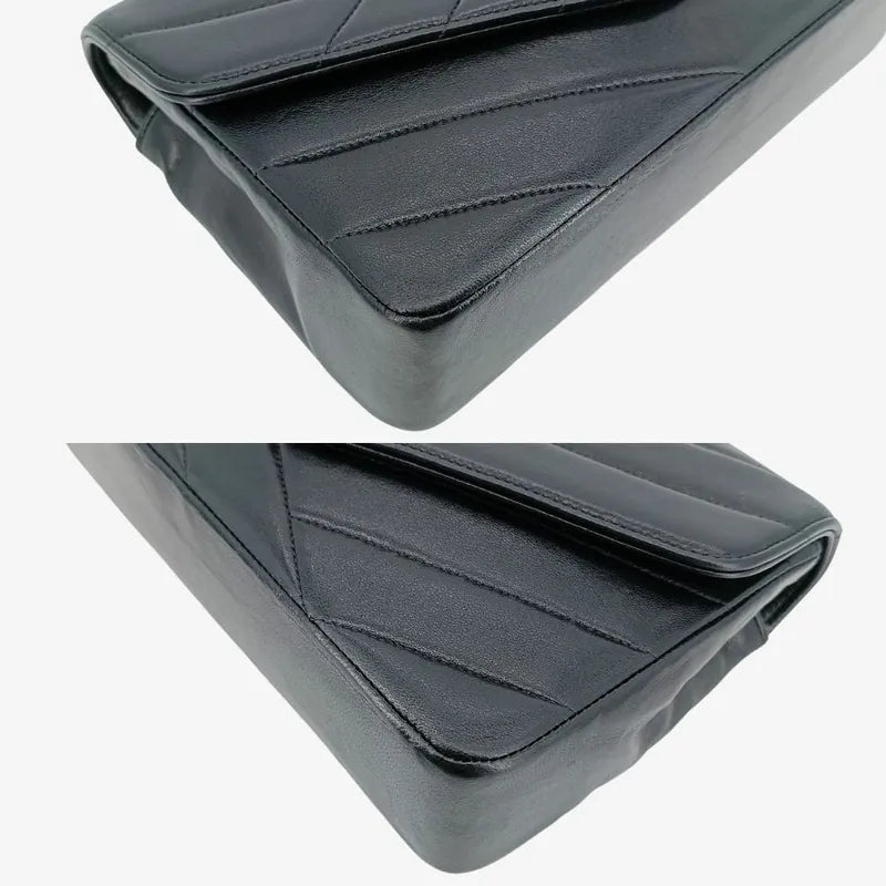 jah117-chanel-vintage-black-lambskin-cross-stripe-flap-bag