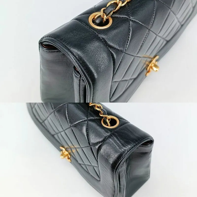 ra017-chanel-vintage-black-lambskin-25cm-diana-flap-bag