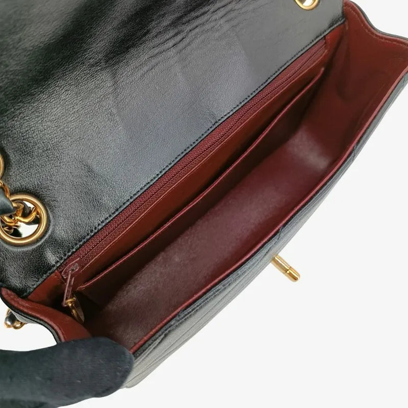 jah117-chanel-vintage-black-lambskin-cross-stripe-flap-bag