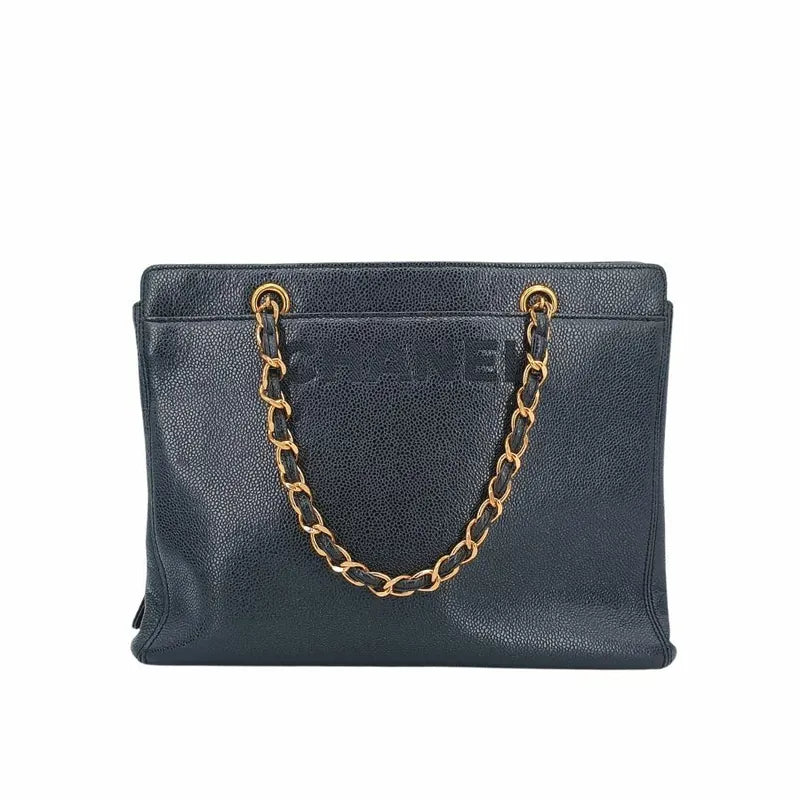 jt048-chanel-vintage-black-caviar-leather-embroidered-logo-tote-bag