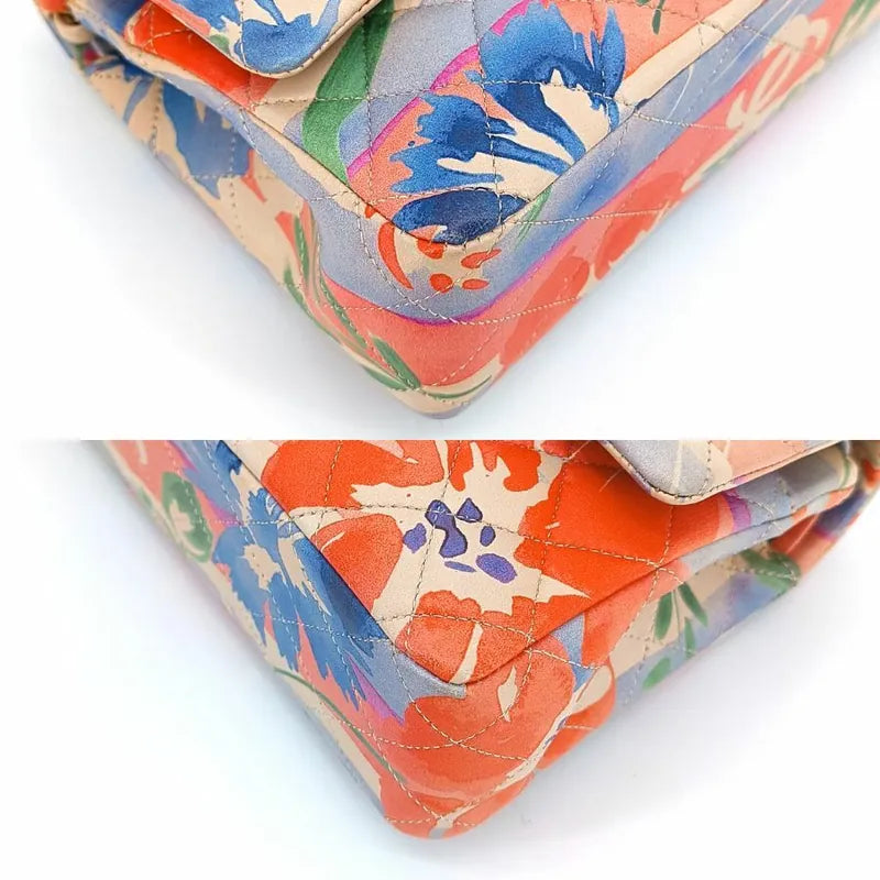 sh009-chanel-vintage-pink-lambskin-tropical-flower-print-classic-double-flap-bag