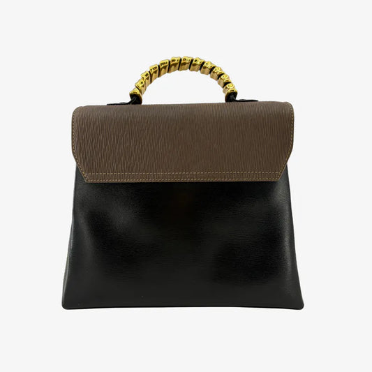 jah210-loewe-vintage-black-brown-gold-suede-caviar-leather-shoulder-bag-handbag