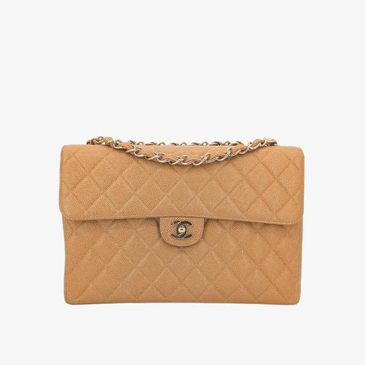 c321-chanel-vintage-beige-caviar-leather-jumbo-classic-flap-bag