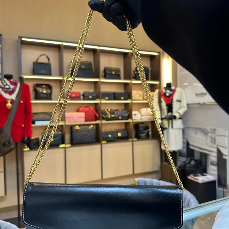 jw677-christian-dior-vintage-black-leather-2-ways-clutch-shoulder-bag