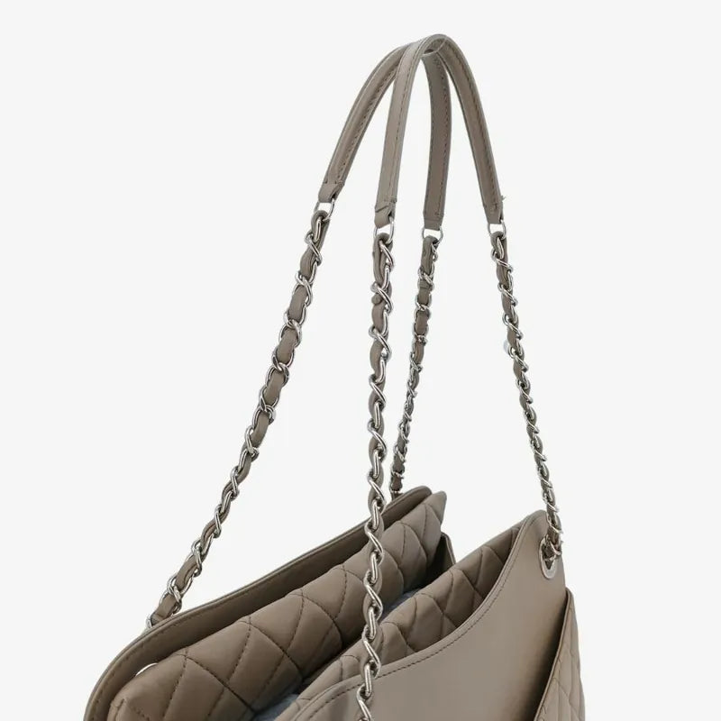 yu007-chanel-brown-lambskin-quilted-tote-bag