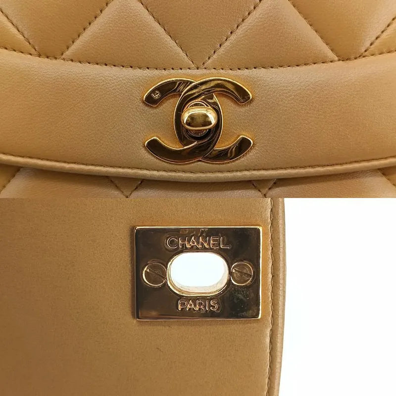 js347-chanel-vintage-beige-lambskin-25cm-diana-flap-bag