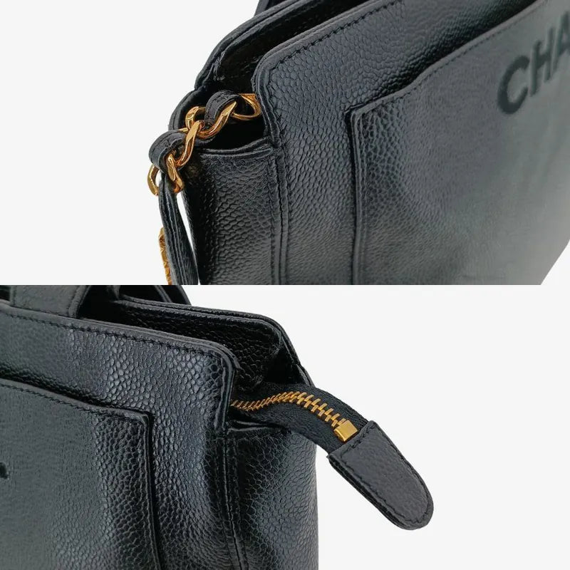 jw208-chanel-vintage-black-caviar-leather-embroidered-logo-tote-bag