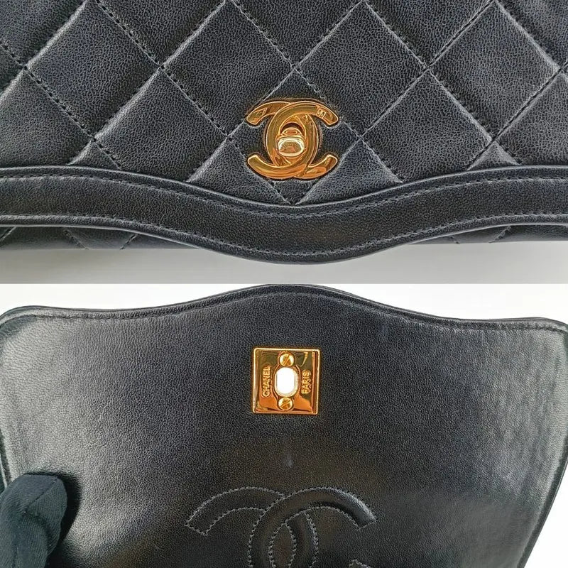 jt214-chanel-vintage-black-lambskin-gold-chain-flap-bag