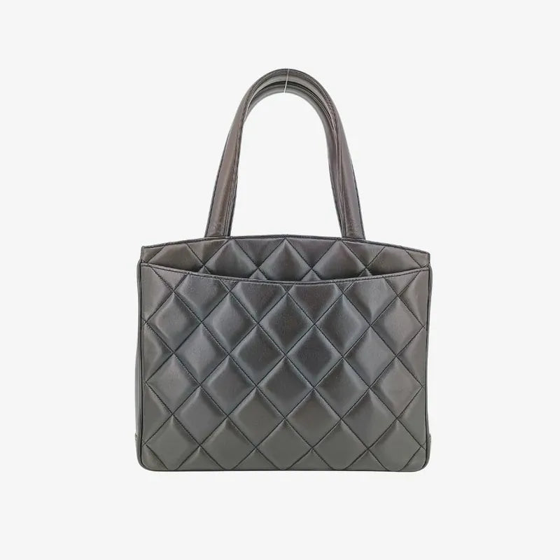 js042-chanel-vintage-brown-lambskin-quilted-tote-bag