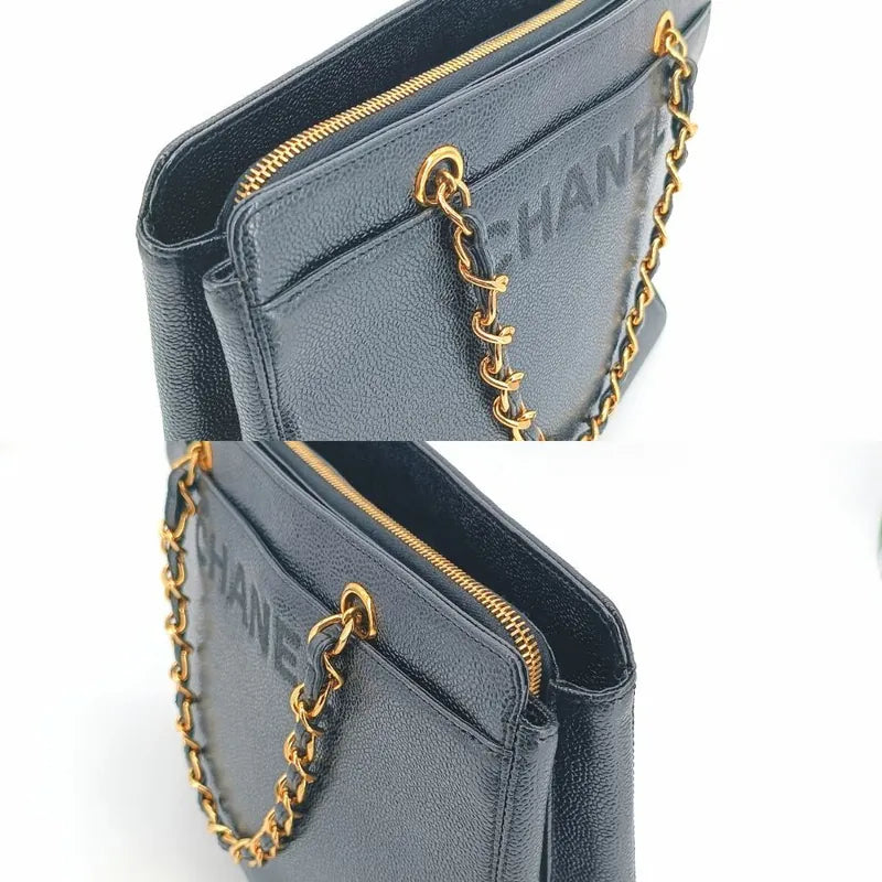 jt048-chanel-vintage-black-caviar-leather-embroidered-logo-tote-bag