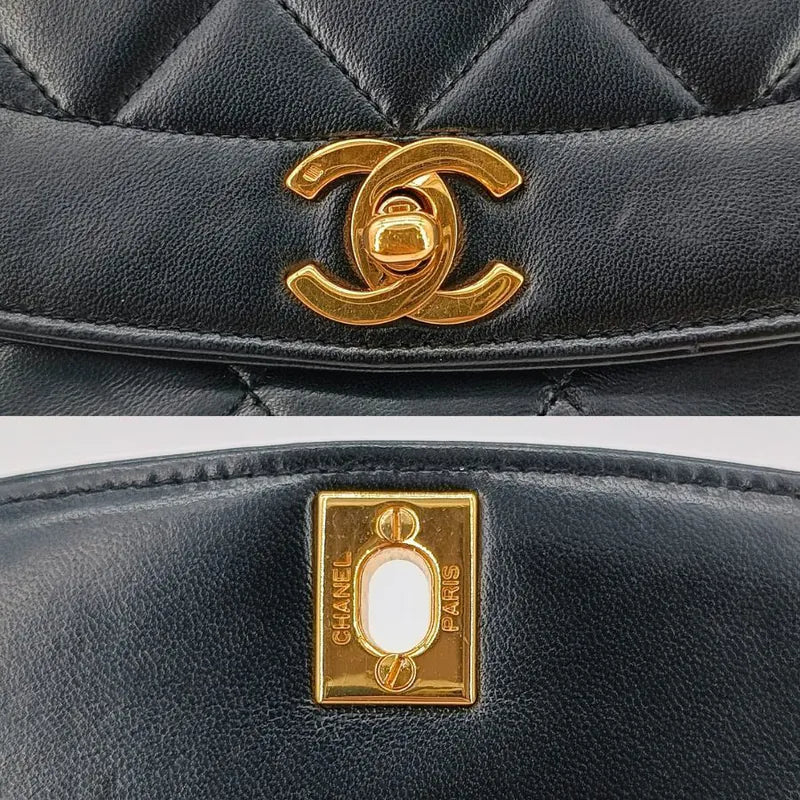 rb378-chanel-vintage-black-lambskin-25cm-diana-flap-bag