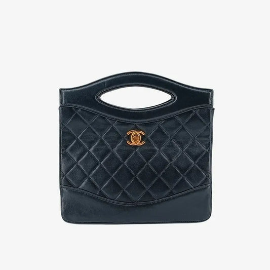 jt301-chanel-vintage-black-lambskin-mini-31-tote-bag