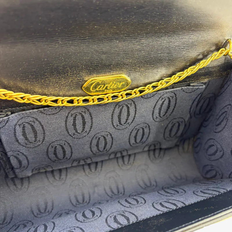 jah206-cartier-vintage-navy-leather-chain-shoulder-bag