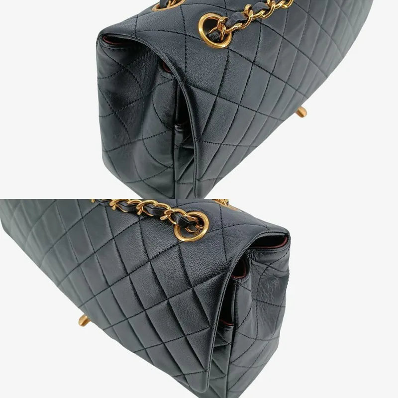jt879-chanel-vintage-black-lambskin-27cm-classic-flap-bag