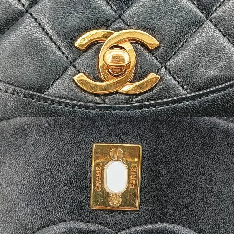 c442-chanel-vintage-black-lambskin-quilted-flap-bag