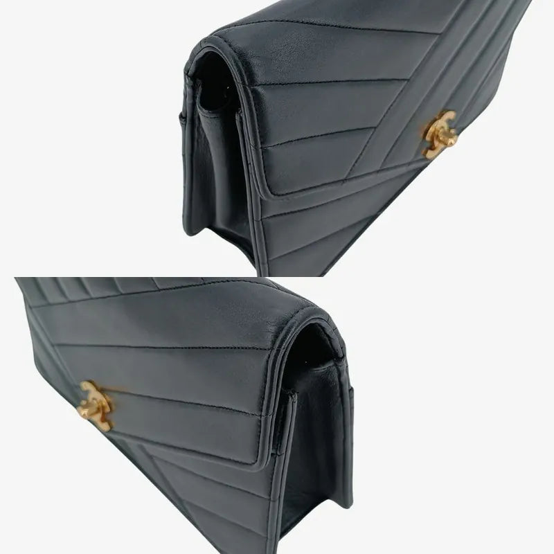 ju702-chanel-vintage-black-lambskin-cross-stripe-flap-bag