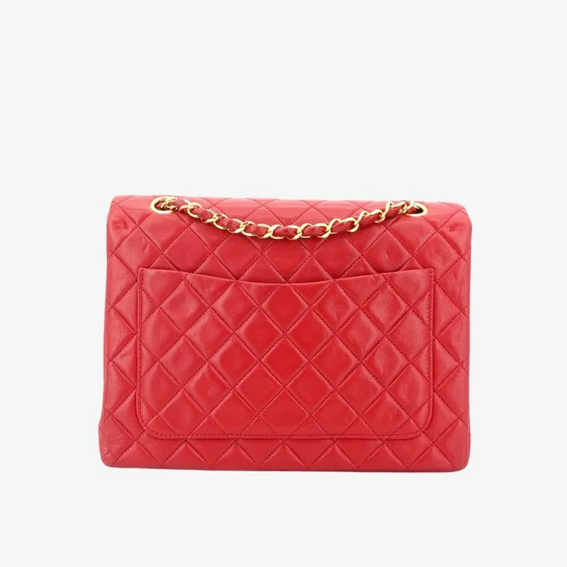 js518-chanel-vintage-red-lambskin-25cm-flap-bag