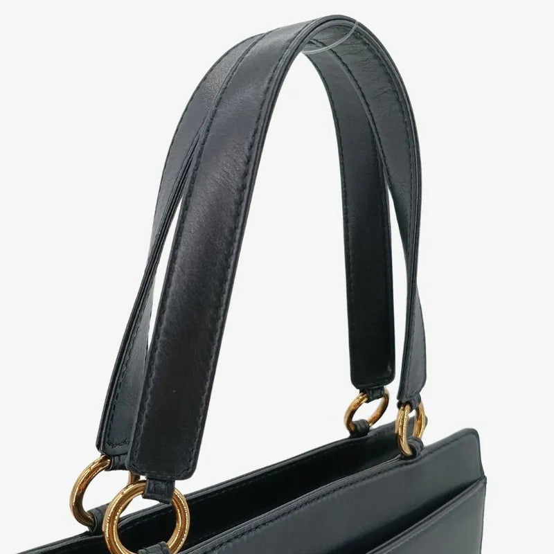 ra556-chanel-vintage-black-lambskin-embroidered-logo-tote-bag