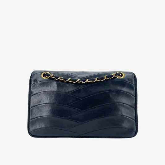 c544-chanel-vintage-black-lambskin-scallop-flap-bag