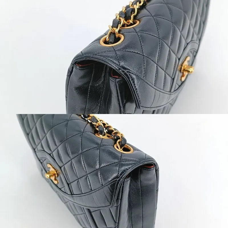 c446-chanel-vintage-black-lambskin-quilted-flap-bag
