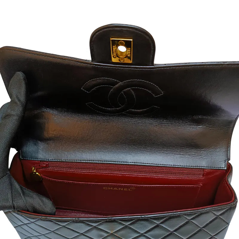 rb816-chanel-vintage-black-lambskin-qulited-handle-bag-set
