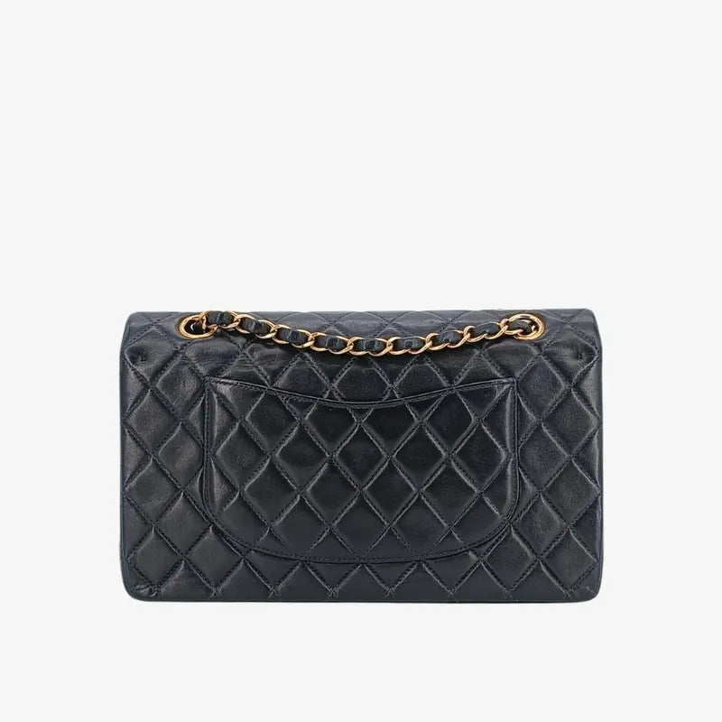 c441-chanel-vintage-black-blue-lambskin-25cm-classic-flap-bag