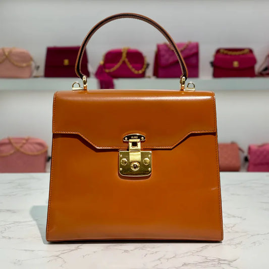 jw449-gucci-vintage-brown-box-leather-kelly-lock-shoulder-bag