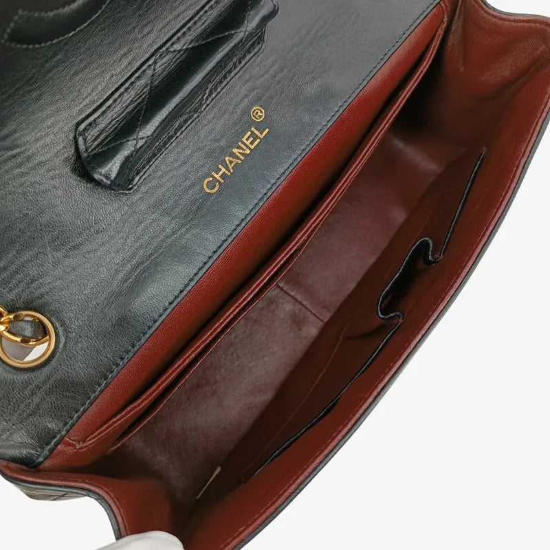 jt914-chanel-vintage-black-lambskin-27cm-classic-flap-bag