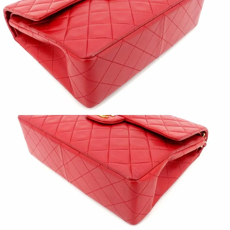 js518-chanel-vintage-red-lambskin-25cm-flap-bag