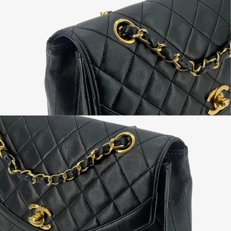 jw847-chanel-vintage-black-lambskin-quilted-flap-bag