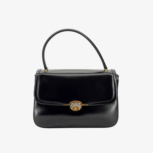 JY976 - GUCCI Vintage Black Calf Leather Handbag