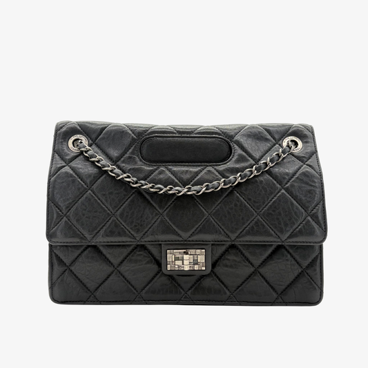 JAH221 - CHANEL Vintage Black Lambskin 2.55 Reissue Flap Bag