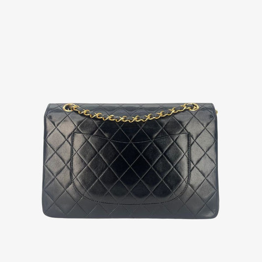 CS022 - CHANEL Vintage Black Lambskin 27cm Classic Flap Bag