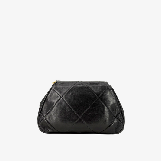 RG359 - CHANEL Vintage Black Lambskin Coco Matelasse Shoulder Bag