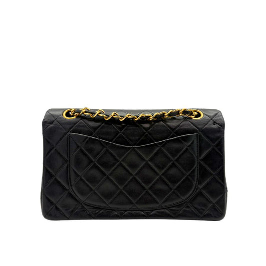 CS061 - CHANEL Vintage Black Lambskin 23cm Classic Flap Bag