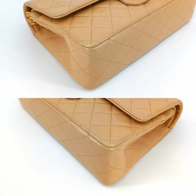 js988-chanel-vintage-beige-lambskin-25cm-classic-flap-bag