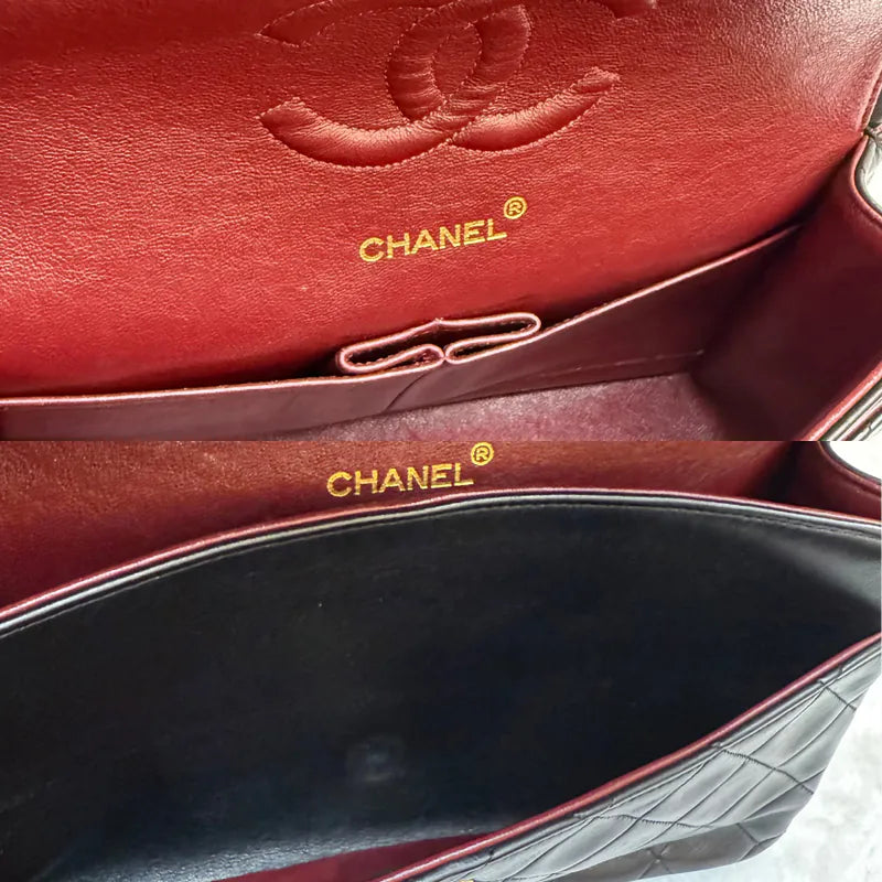 jw872-chanel-vintage-black-lambskin-25cm-classic-flap-bag