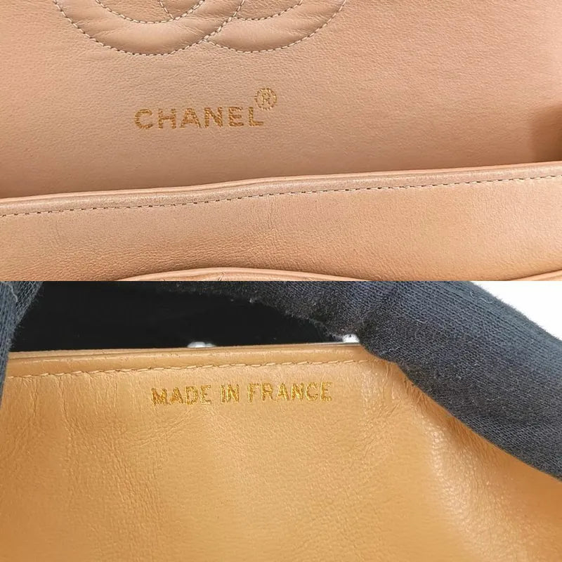 js988-chanel-vintage-beige-lambskin-25cm-classic-flap-bag