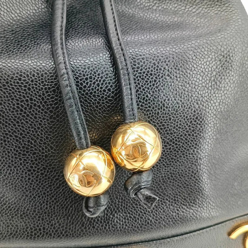 ra193-chanel-vintage-black-caviar-leather-gold-ball-bucket-bag