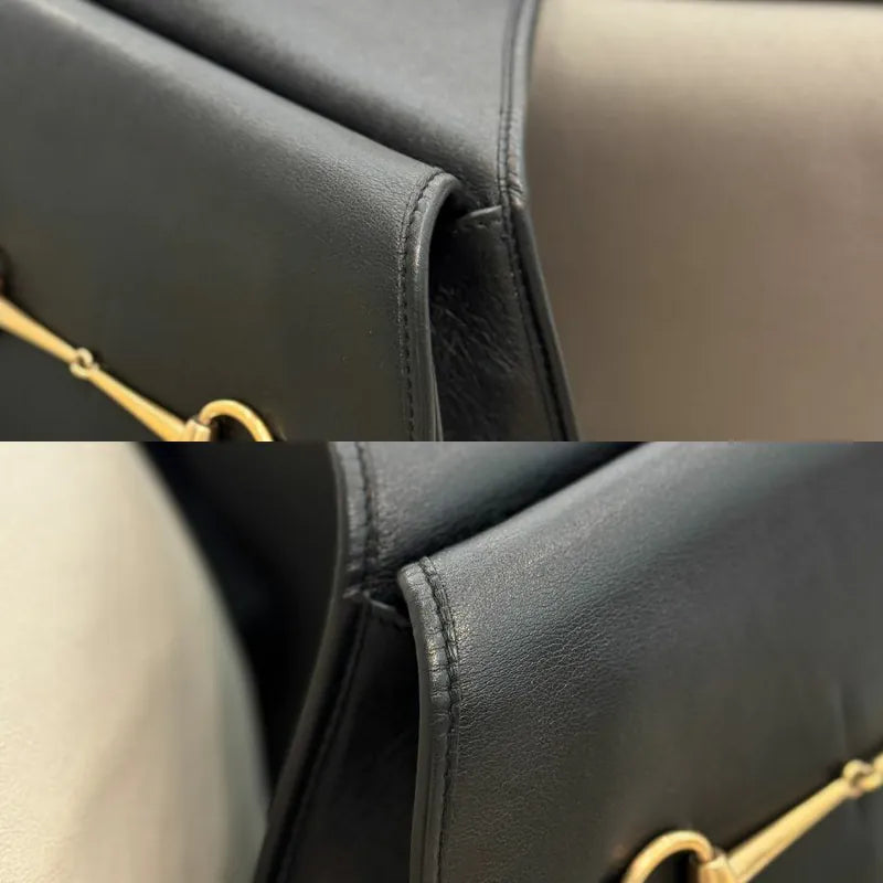ra944-gucci-vintage-black-calfskin-horsebit-sling-shoulder-bag