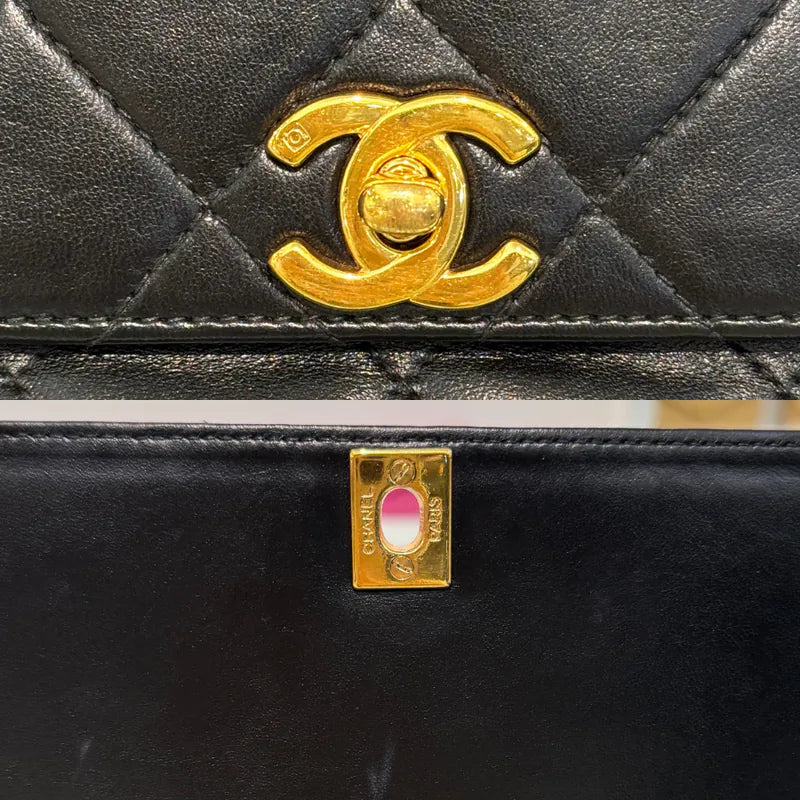 jw447-chanel-vintage-black-lambskin-flap-bag
