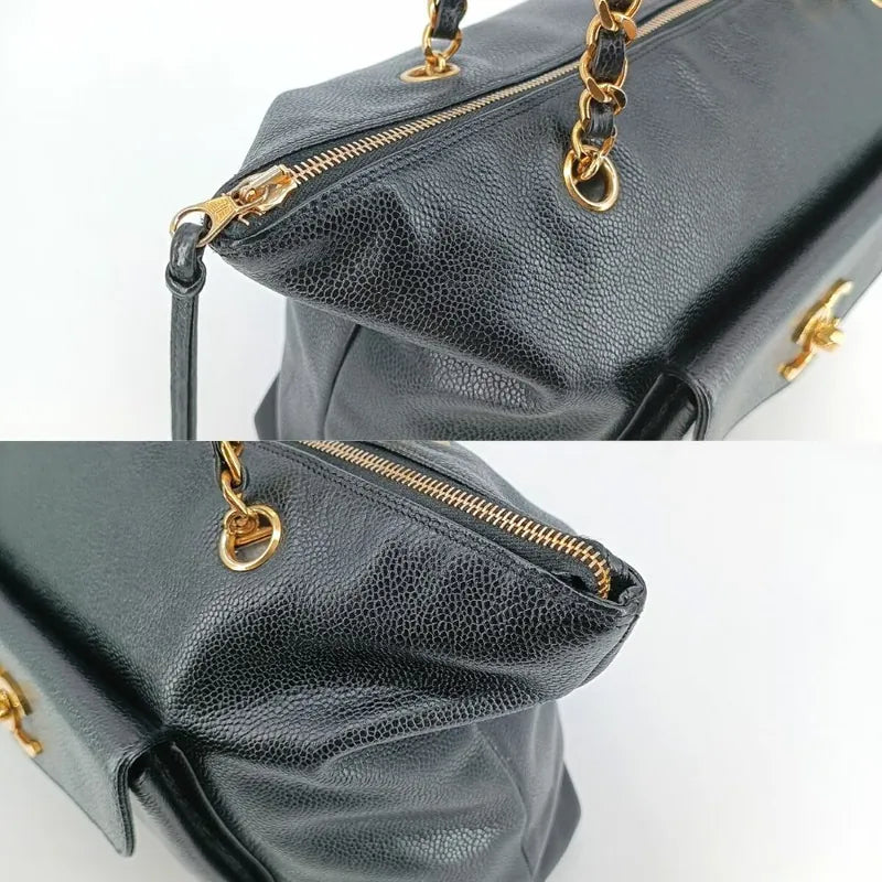 c410-chanel-vintage-black-caviar-leather-tote-bag