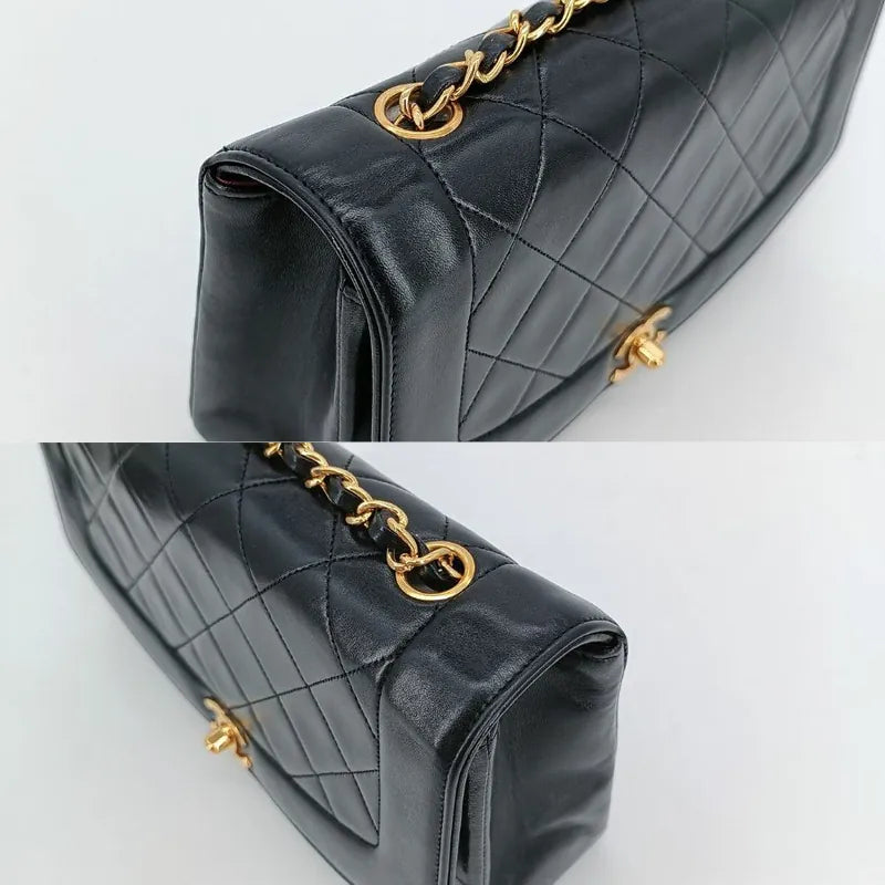 jt012-chanel-vintage-black-lambskin-25cm-diana-flap-bag