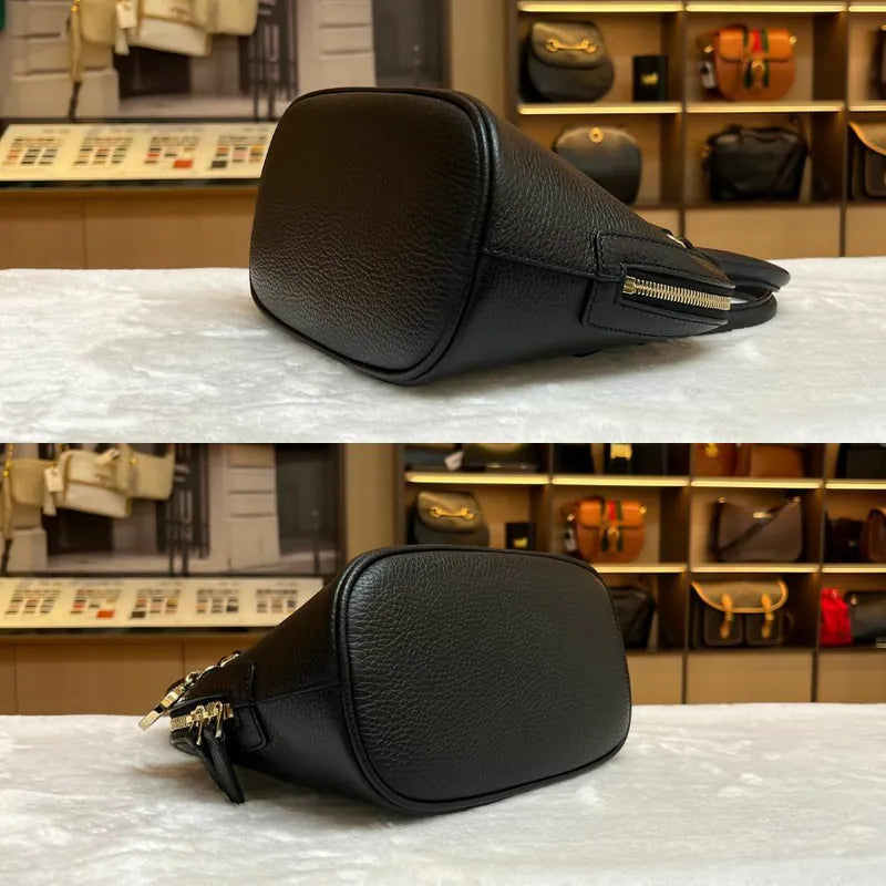 jw726-gucci-dome-black-leather-handbag