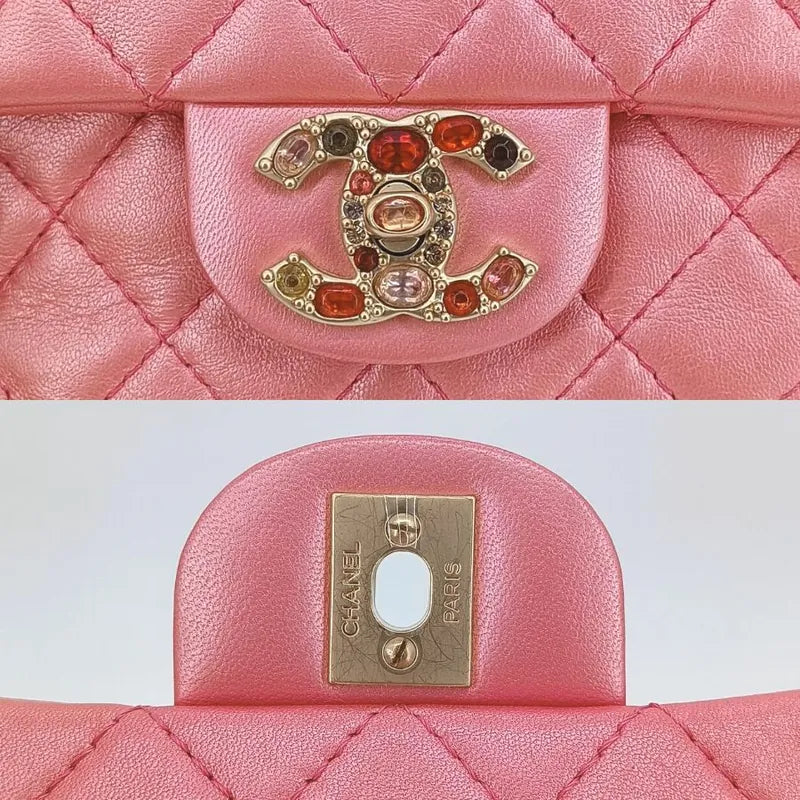 c430-chanel-vintage-pink-lambskin-crystal-embellished-flap-bag